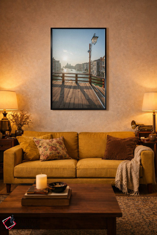 تابلو دکوراتیو Venice, Italy,پل آکادمیا و گراند کانال هنگام طلوع آفتاب، ونیز… اثر یان بکه - D5B