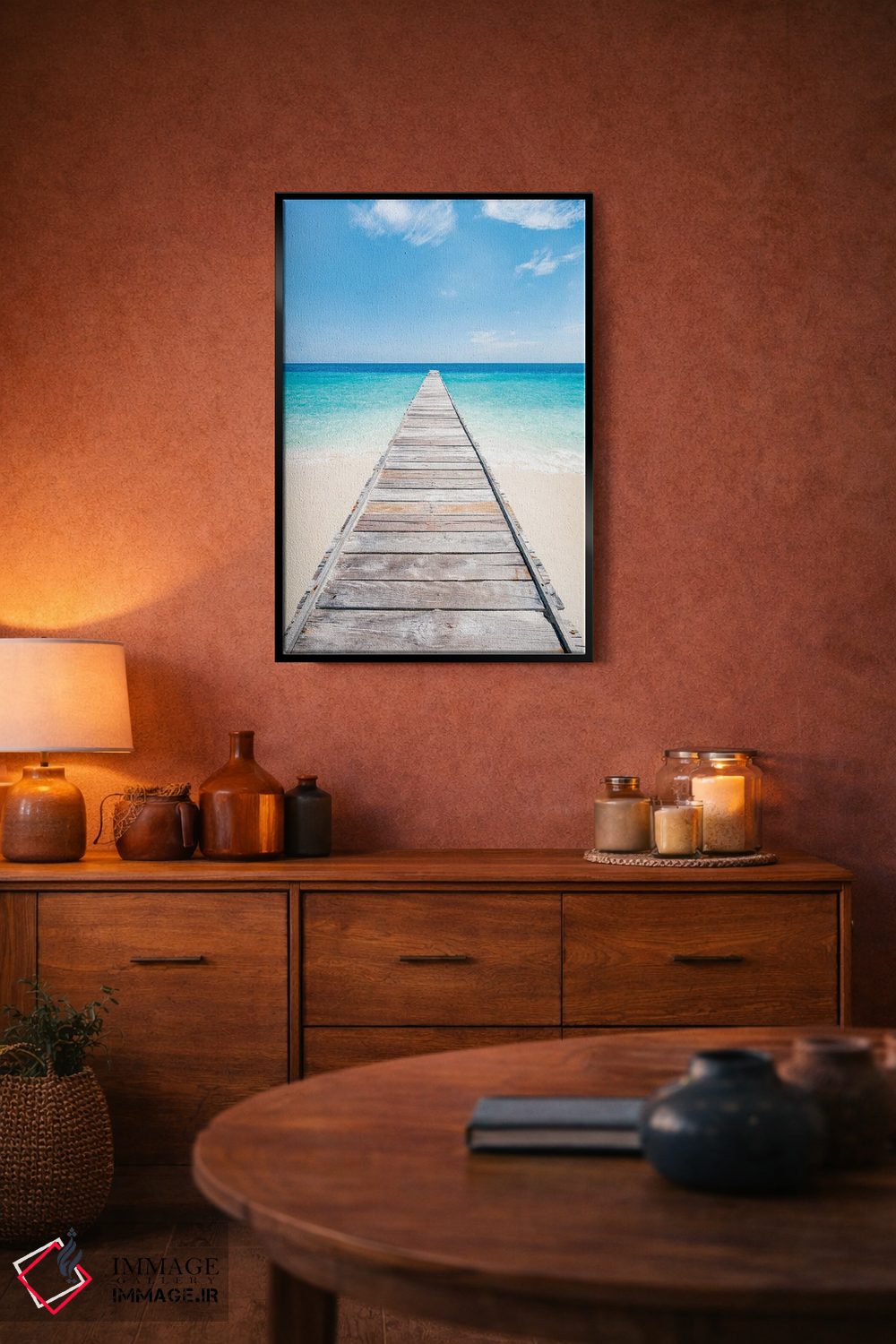 تابلو دکوراتیو اسکله چوبی در ساحل مالدیو اثر یان بکه - D5B