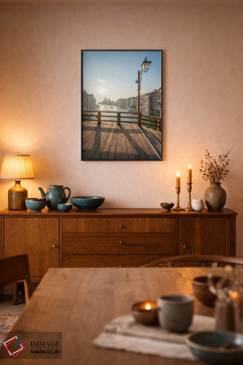 تابلو دکوراتیو Venice, Italy,پل آکادمیا و گراند کانال هنگام طلوع آفتاب، ونیز… اثر یان بکه - D6B