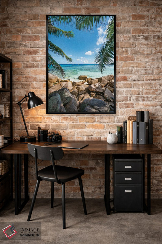 تابلو دکوراتیو Anse Lazio, Praslin Island, Seychelles,صخره های طبیعی با درختان… اثر یان بکه - D4B