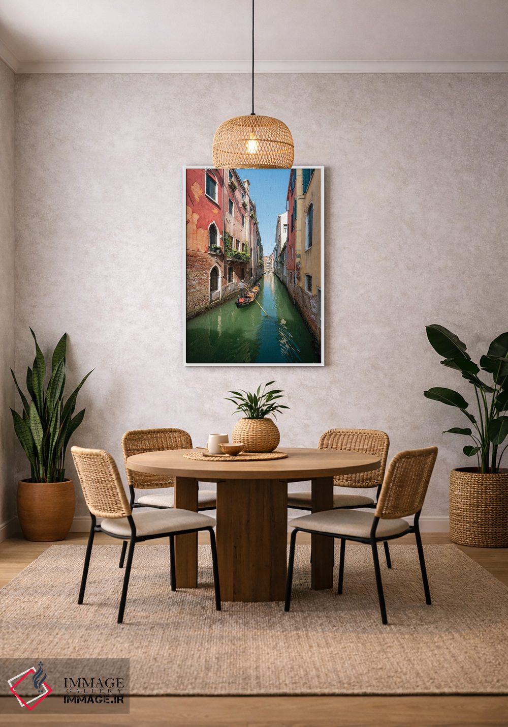 تابلو دکوراتیو Italy,سواری گوندولا در کانال کوچک ونیز، ایتالیا اثر یان بکه - D3W