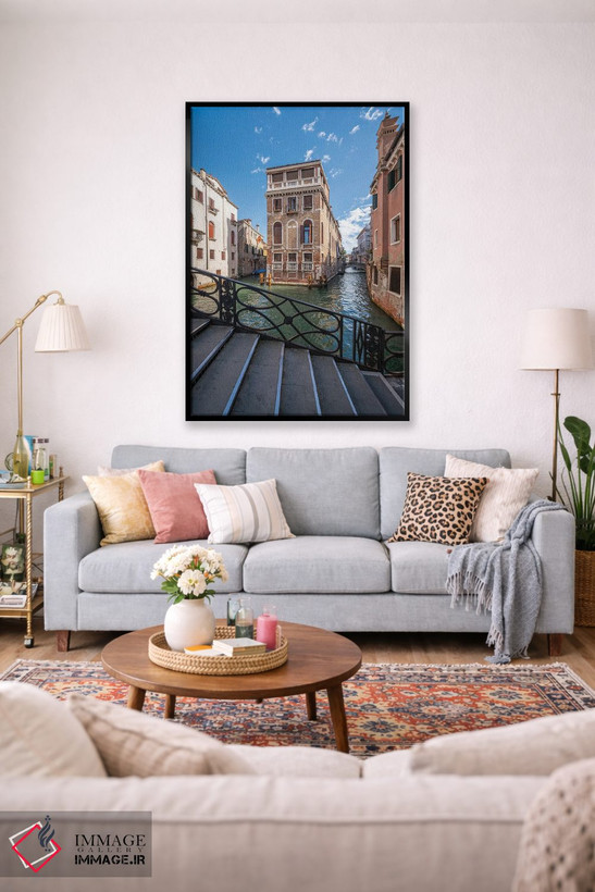 تابلو دکوراتیو Venice, Italy,پل کنزافلزی در تابستان، ونیز، ایتالیا اثر یان بکه - D1B