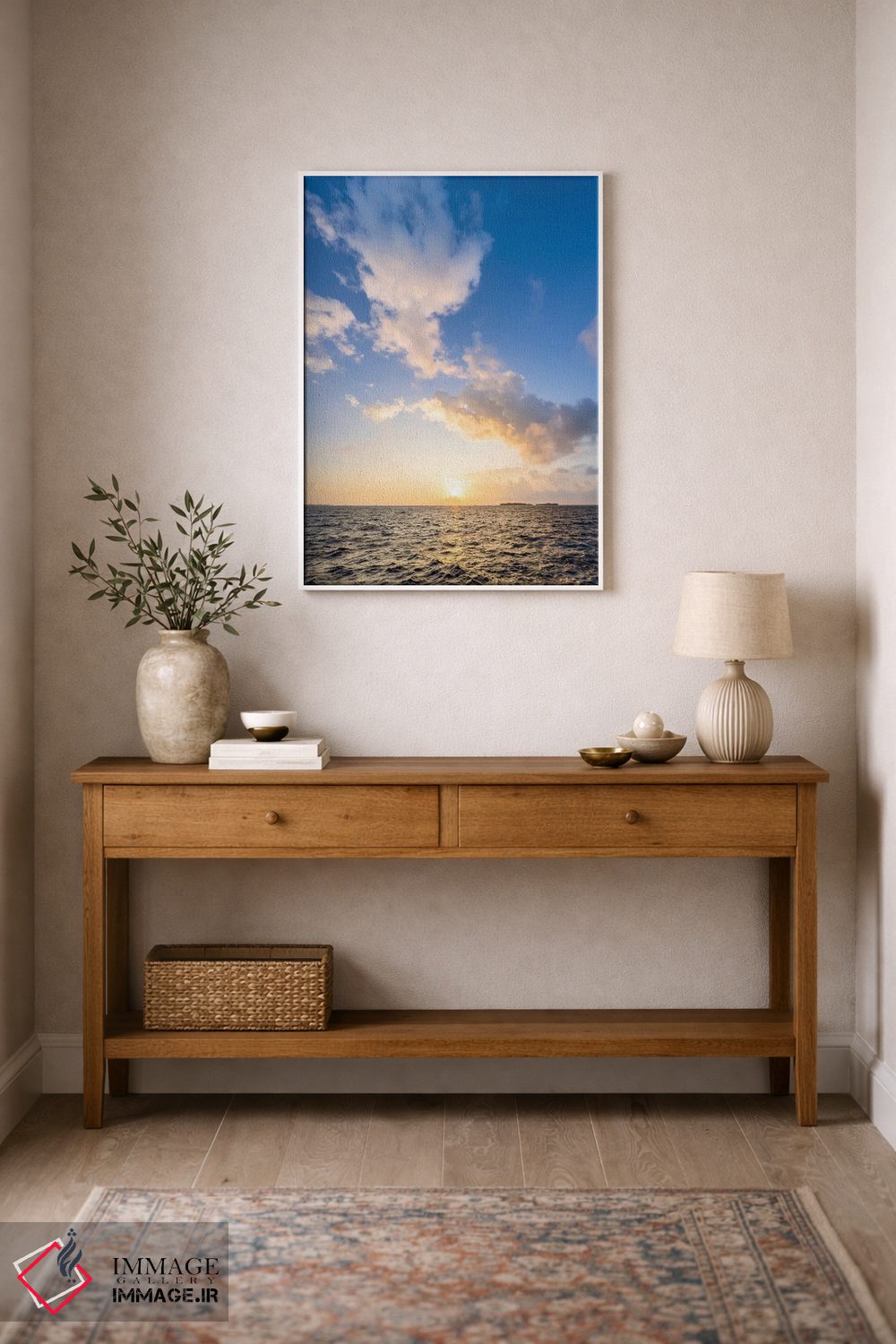 تابلو دکوراتیو ابرهای دراماتیک هنگام غروب خورشید در مالدیو اثر یان بکه - D1W