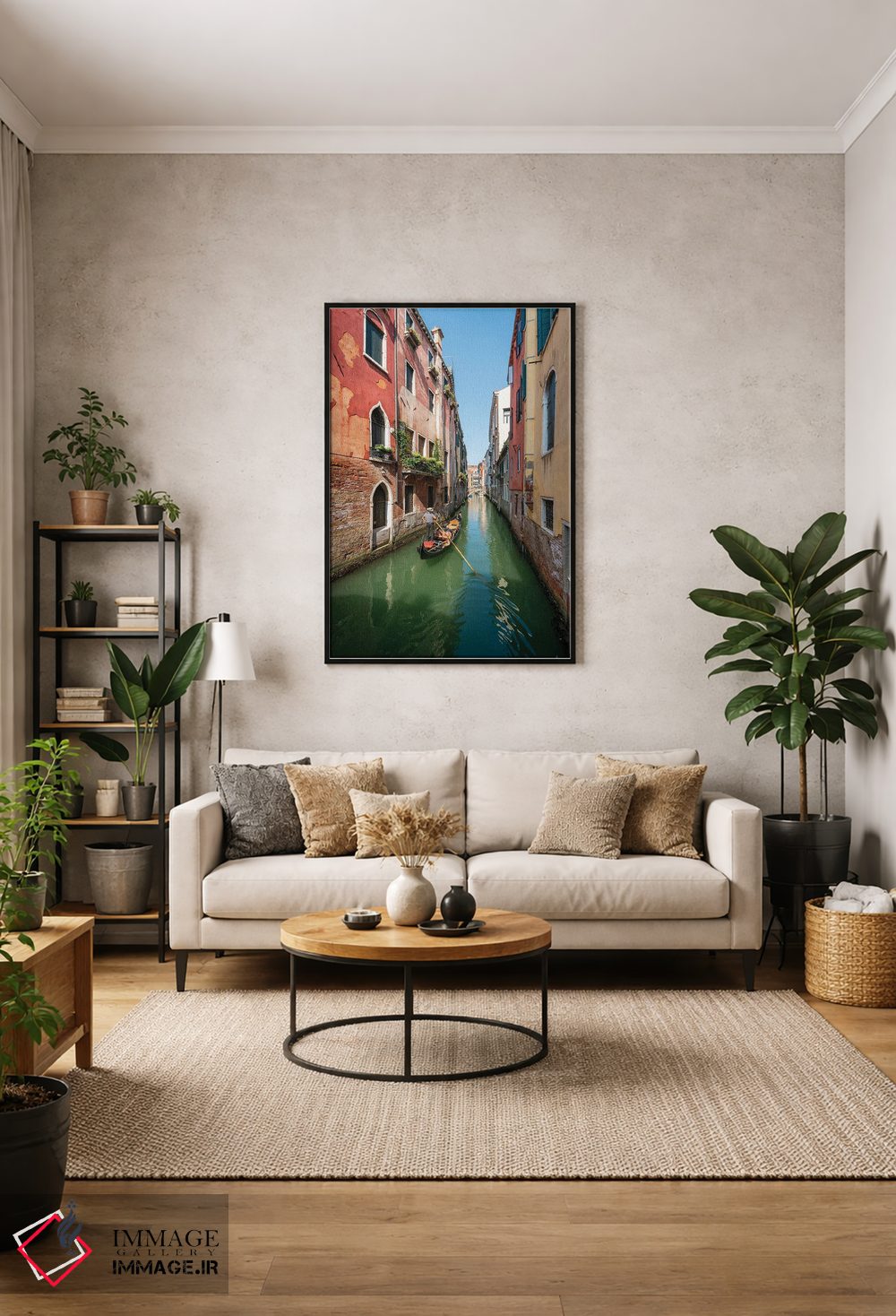 تابلو دکوراتیو Italy,سواری گوندولا در کانال کوچک ونیز، ایتالیا اثر یان بکه - D2B