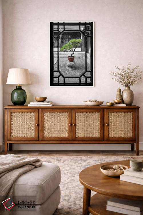 تابلو دکوراتیو درخت بونسای کاج به عنوان باغ اثر یان بکه - D4W