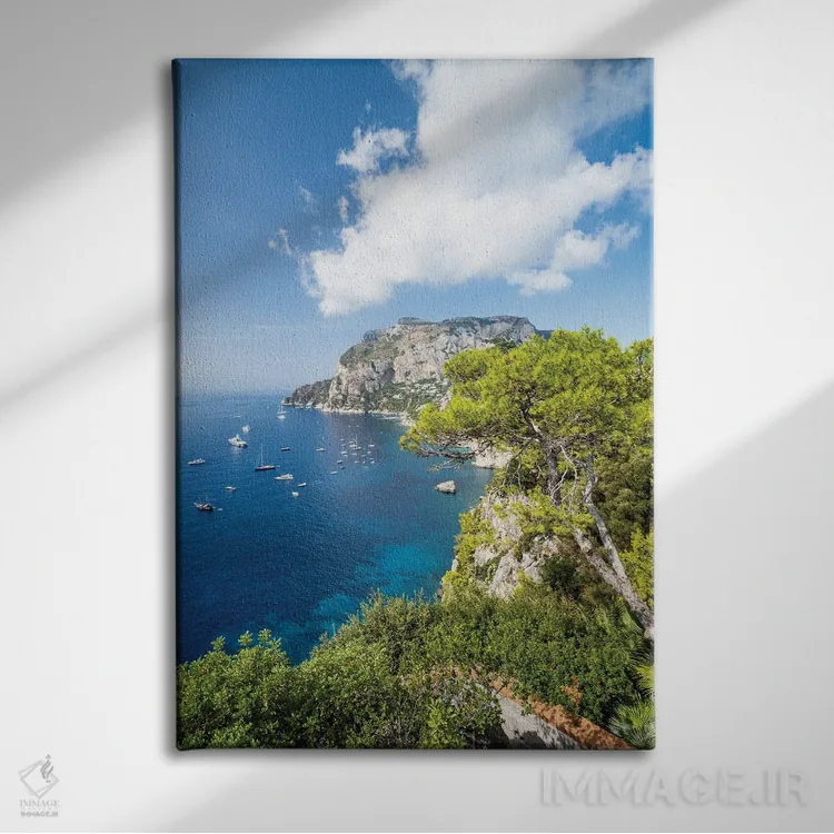 تابلو دکوراتیو Capri Island, Italy,بلودره تراگارا در تابستان، جزیره کاپری، ایت… اثر یان بکه - نمای روبهرو روی دیوار