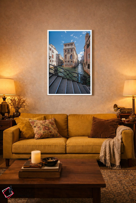 تابلو دکوراتیو Venice, Italy,پل کنزافلزی در تابستان، ونیز، ایتالیا اثر یان بکه - D2W
