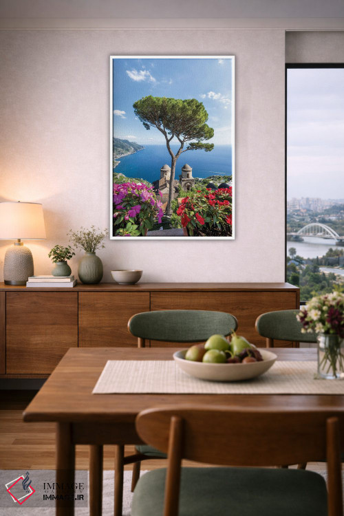 تابلو دکوراتیو باغ ویلا روفولو در تابستان، راولو، جزیره کاپری، ایتالیا اثر یان بکه - D5W