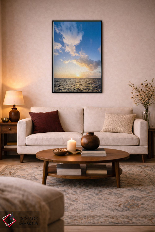 تابلو دکوراتیو ابرهای دراماتیک هنگام غروب خورشید در مالدیو اثر یان بکه - D4B