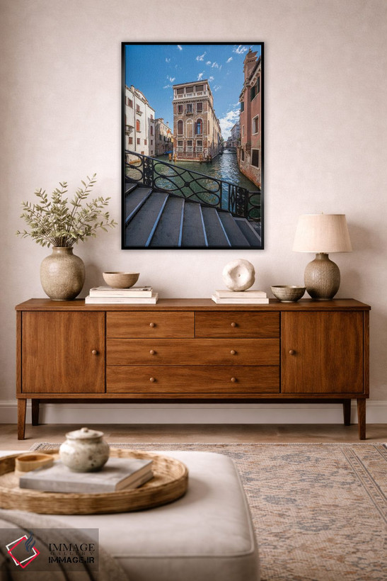 تابلو دکوراتیو Venice, Italy,پل کنزافلزی در تابستان، ونیز، ایتالیا اثر یان بکه - D4B