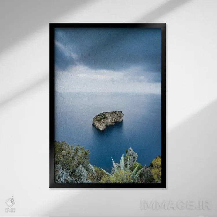 تابلو دکوراتیو Capri, Italy,صخره اسکوگلیو دل موناکونه، کاپری، ایتالیا اثر یان بکه - نمای قابدار مشکی