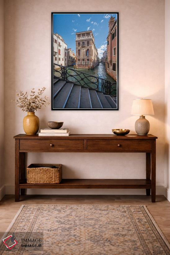 تابلو دکوراتیو Venice, Italy,پل کنزافلزی در تابستان، ونیز، ایتالیا اثر یان بکه - D5B