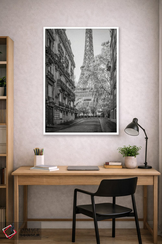 تابلو دکوراتیو France,خیابان با دید برج ایفل، پاریس، فرانسه اثر یان بکه - D1W