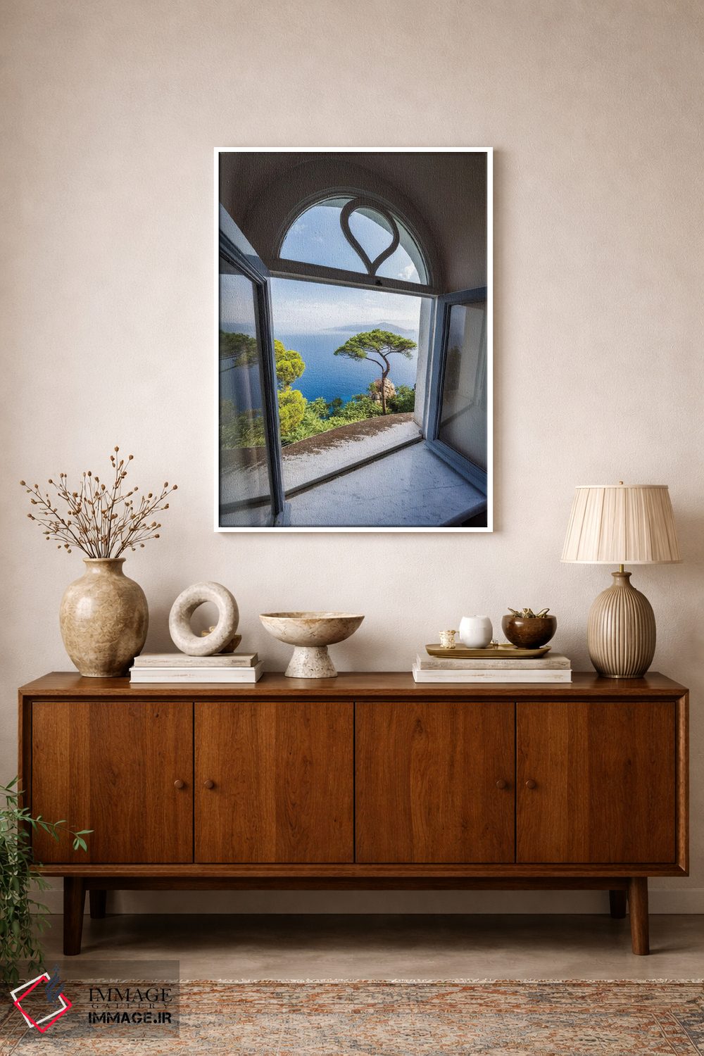 تابلو دکوراتیو Villa Lysis, Capri Island, Italy,پنجره ای با منظره باغ، ویلا لا… اثر یان بکه - D1W