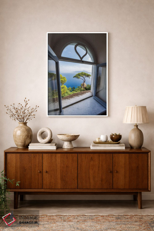 تابلو دکوراتیو Villa Lysis, Capri Island, Italy,پنجره ای با منظره باغ، ویلا لا… اثر یان بکه - D1W