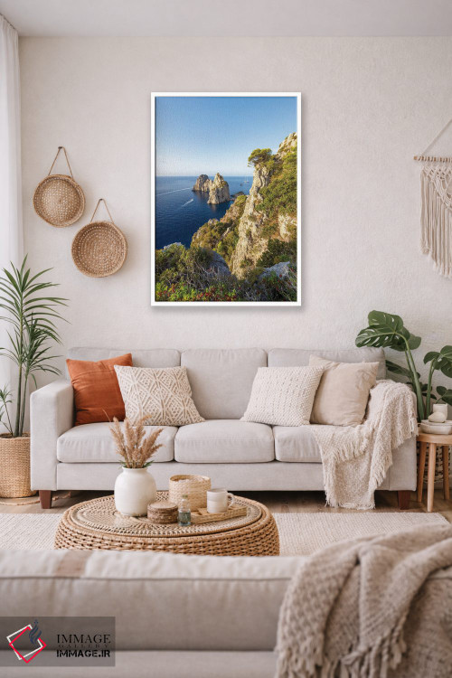 تابلو دکوراتیو Capri Island, Italy,صخره های فاراگلیونی، جزیره کاپری، ایتالیا اثر یان بکه - D2W