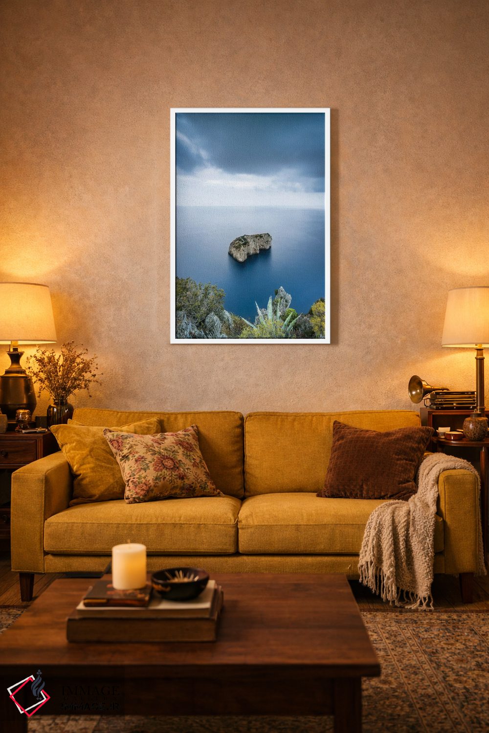 تابلو دکوراتیو Capri, Italy,صخره اسکوگلیو دل موناکونه، کاپری، ایتالیا اثر یان بکه - D1W