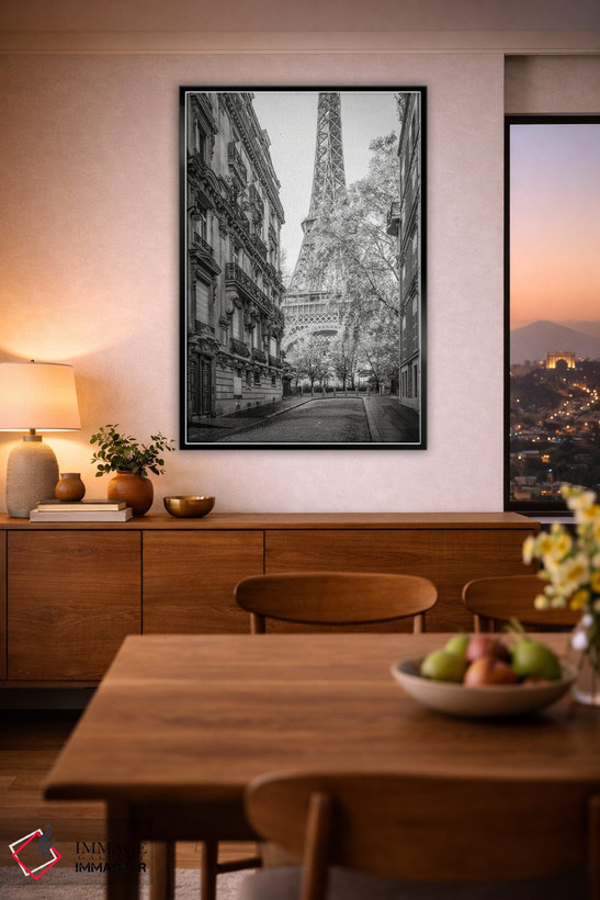 تابلو دکوراتیو France,خیابان با دید برج ایفل، پاریس، فرانسه اثر یان بکه - D3B