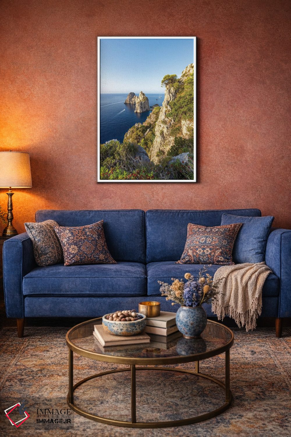 تابلو دکوراتیو Capri Island, Italy,صخره های فاراگلیونی، جزیره کاپری، ایتالیا اثر یان بکه - D3W