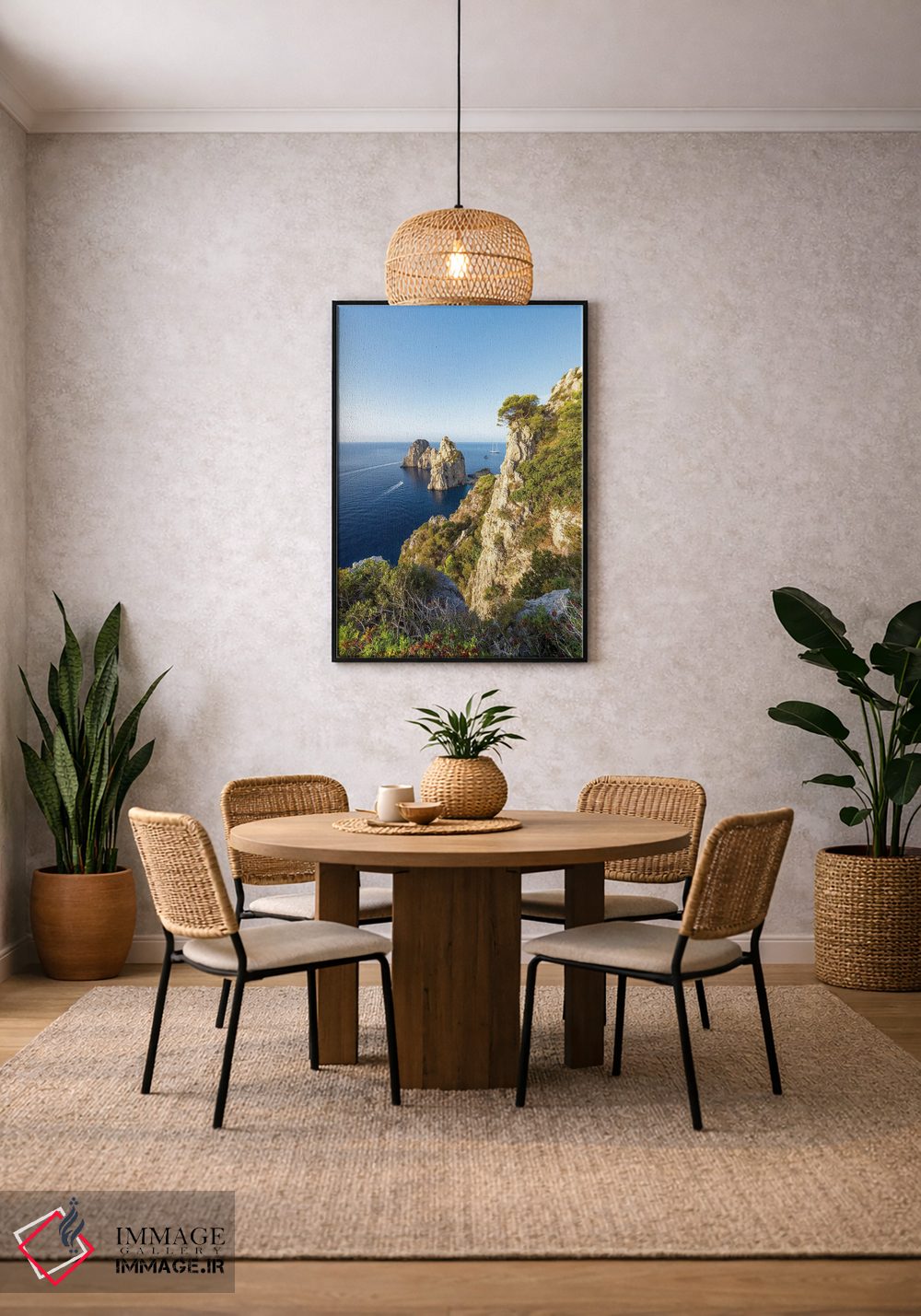 تابلو دکوراتیو Capri Island, Italy,صخره های فاراگلیونی، جزیره کاپری، ایتالیا اثر یان بکه - D4B