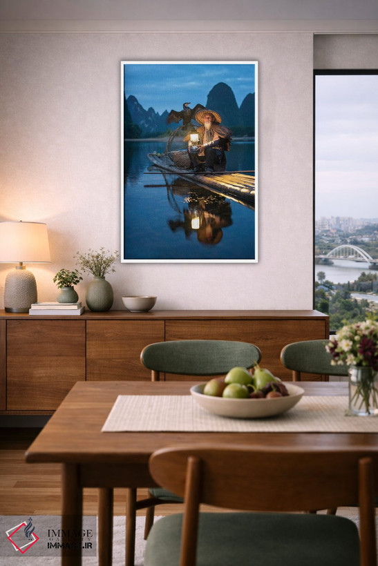 تابلو دکوراتیو Guilin,ماهیگیر کوموران چینی، گویلین اثر یان بکه - D6W