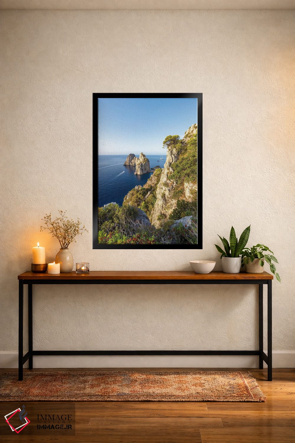 تابلو دکوراتیو Capri Island, Italy,صخره های فاراگلیونی، جزیره کاپری، ایتالیا اثر یان بکه - D5B
