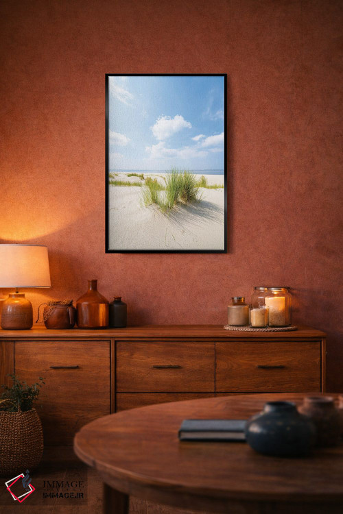 تابلو دکوراتیو روز آفتابی در ساحل تپه شنی اثر یان بکه - D5B