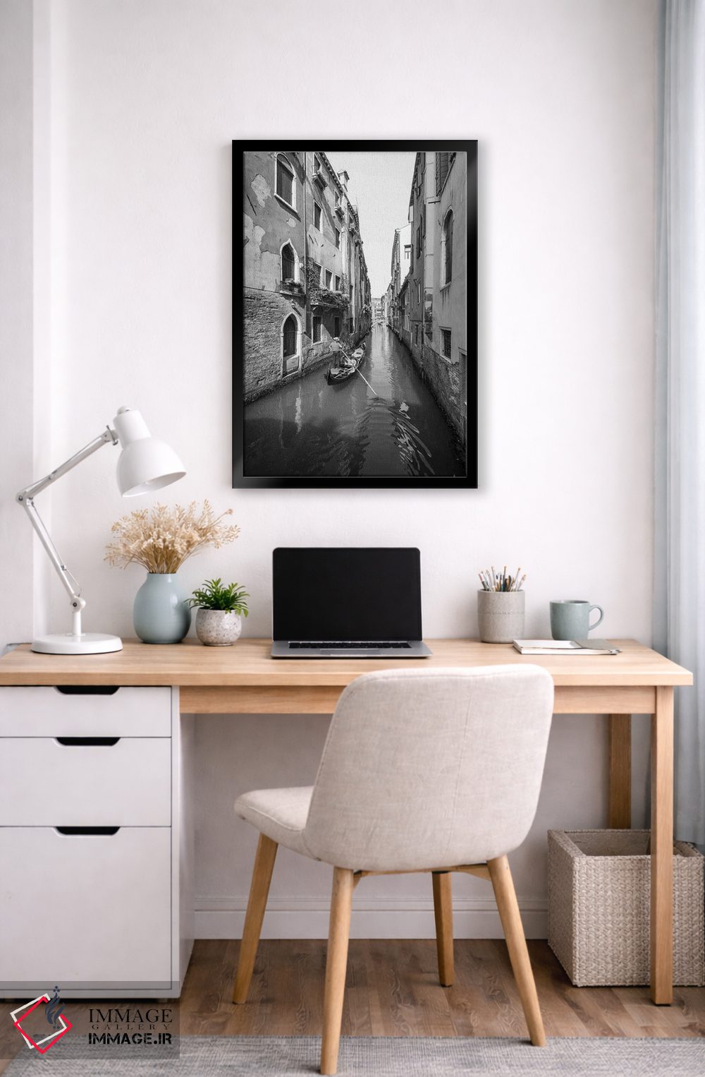 تابلو دکوراتیو Italy,سواری گوندولا در یک کانال ونیز، ایتالیا اثر یان بکه - D6B