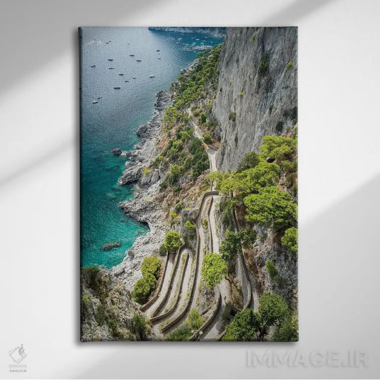 تابلو دکوراتیو Capri Island, Italy,مسیر تاریخی پیاده روی ویا کروپ، جزیره کاپری… اثر یان بکه - نمای روبهرو روی دیوار