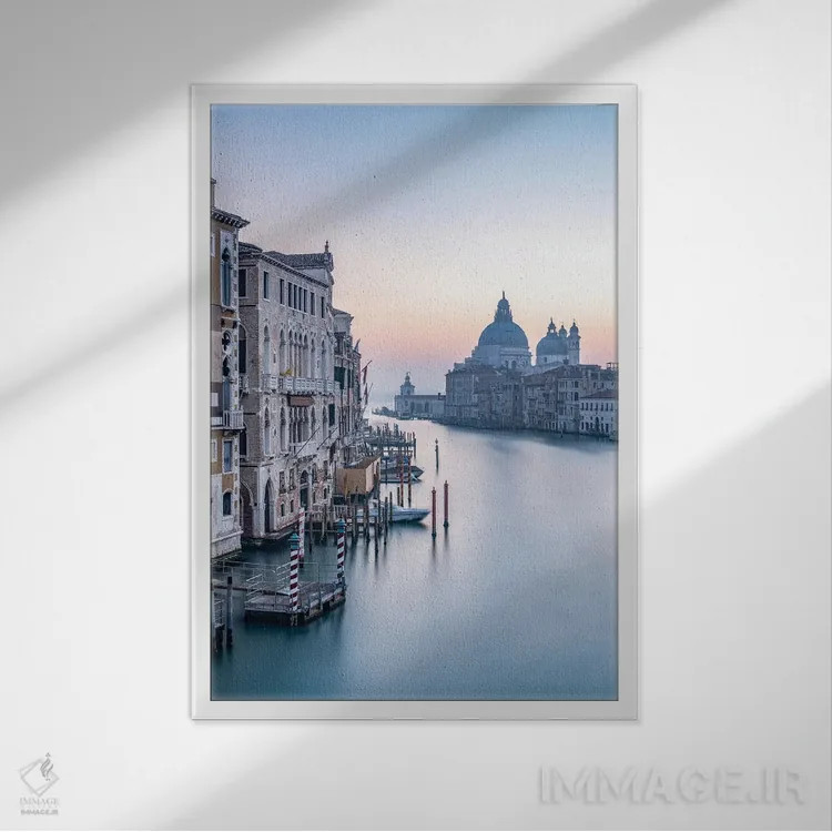تابلو دکوراتیو Venice, Italy,کانال بزرگ ، ونیز، ایتالیا اثر یان بکه - نمای قابدار سفید
