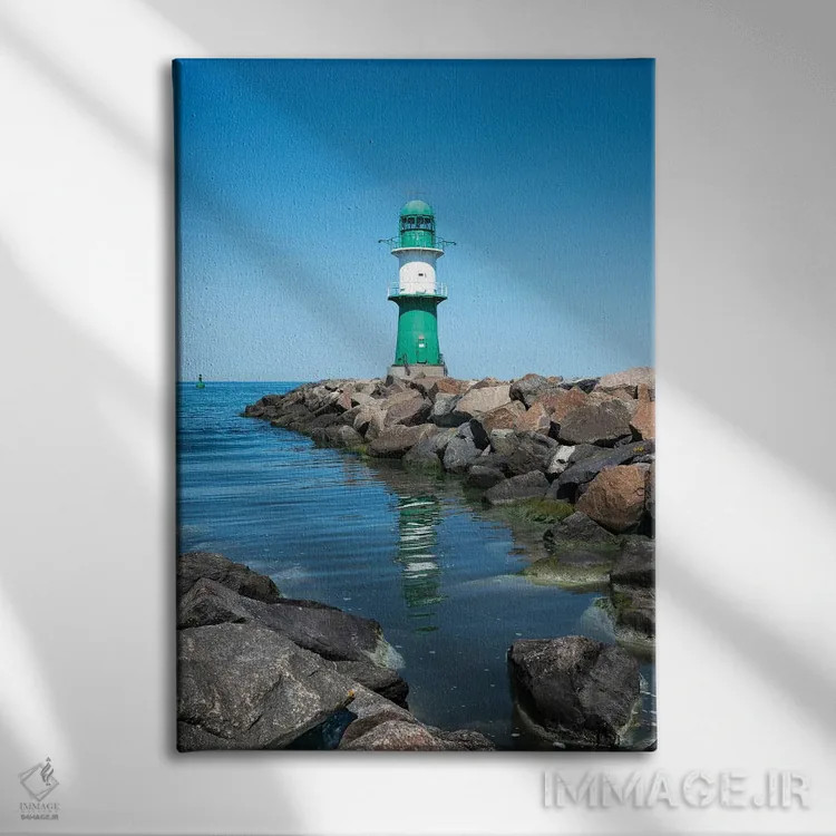 تابلو دکوراتیو Warnemünde, Rostock, Mecklenburg-Vorpommern, Germany,فانوس دریا… اثر یان بکه - نمای روبهرو روی دیوار