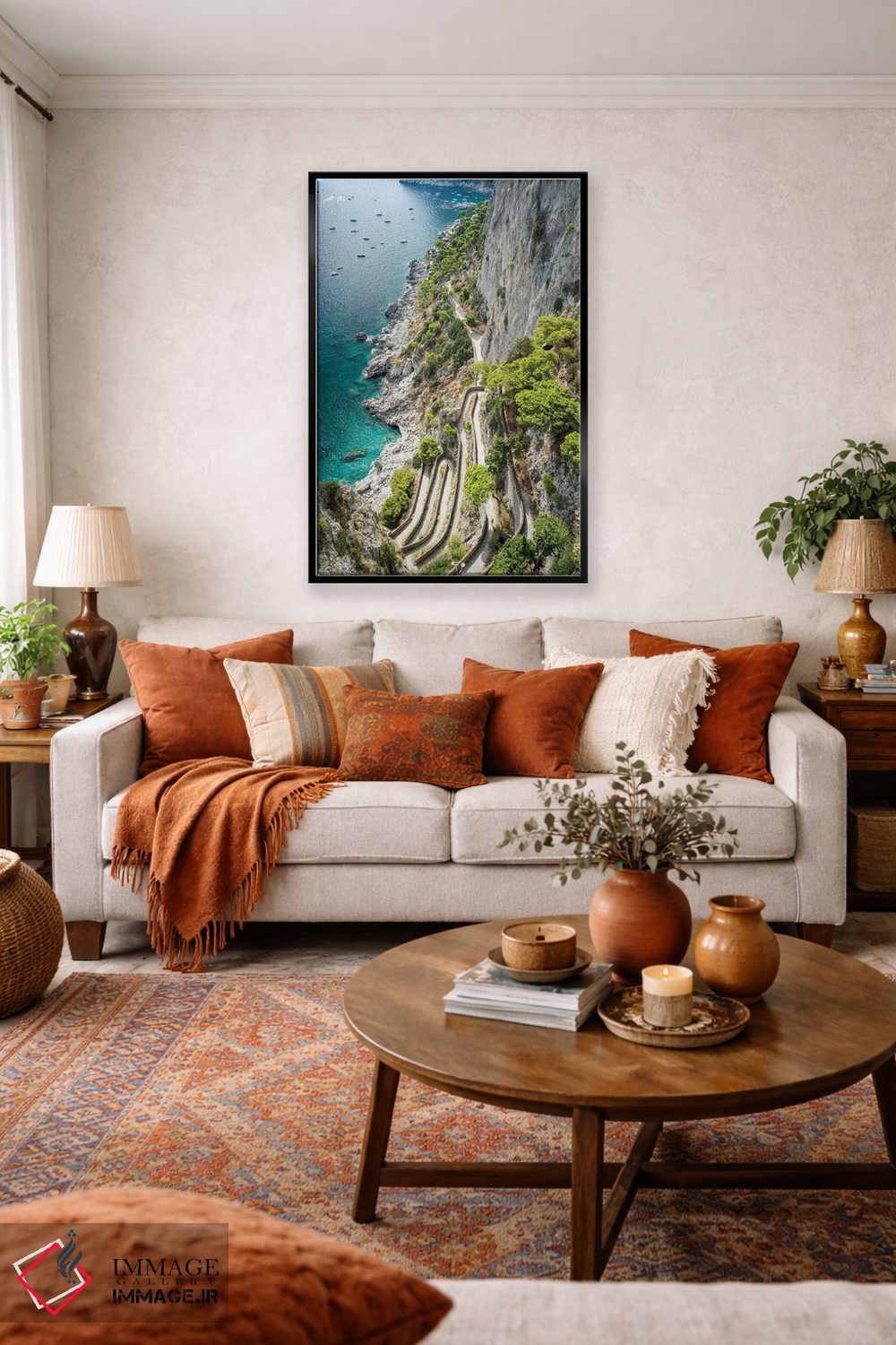 تابلو دکوراتیو Capri Island, Italy,مسیر تاریخی پیاده روی ویا کروپ، جزیره کاپری… اثر یان بکه - D3B