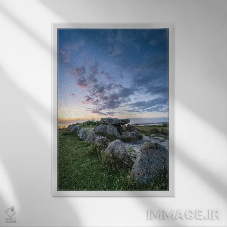 تابلو دکوراتیو Sylt, Schleswig-Holstein, Germany,آرامگاه سنگی تاریخی هارهوق در… اثر یان بکه - نمای قابدار سفید