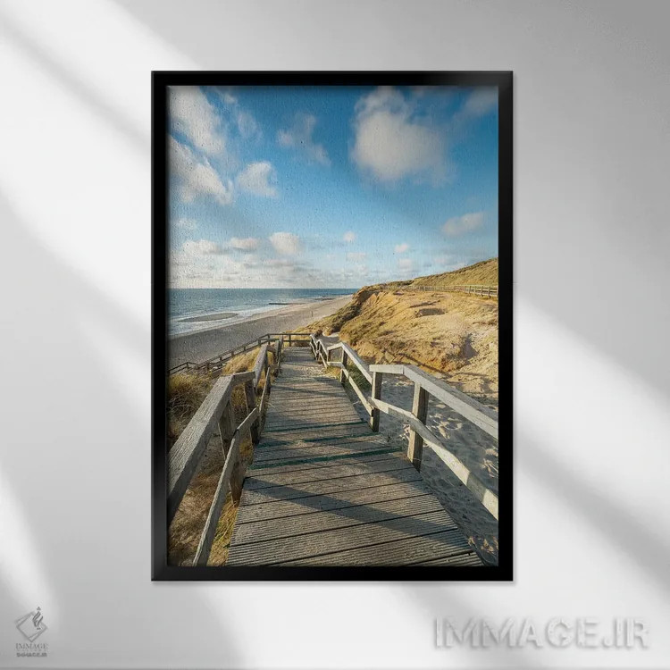 تابلو دکوراتیو North Sea Coast, Kampen, Sylt, Schleswig-Holstein, Germany,مسیر… اثر یان بکه - نمای قابدار مشکی