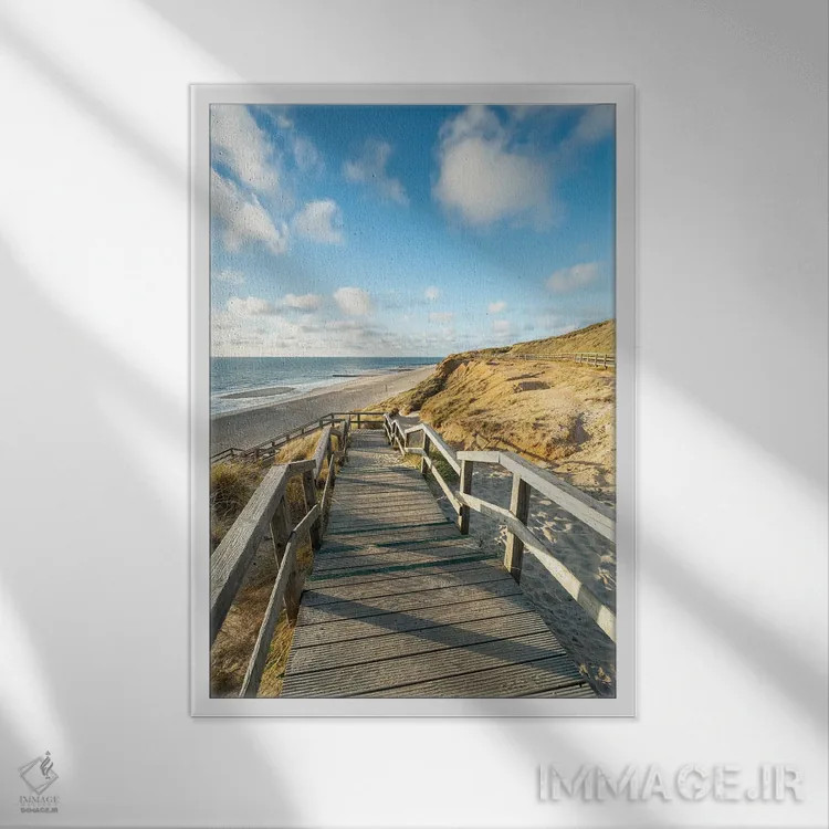 تابلو دکوراتیو North Sea Coast, Kampen, Sylt, Schleswig-Holstein, Germany,مسیر… اثر یان بکه - نمای قابدار سفید