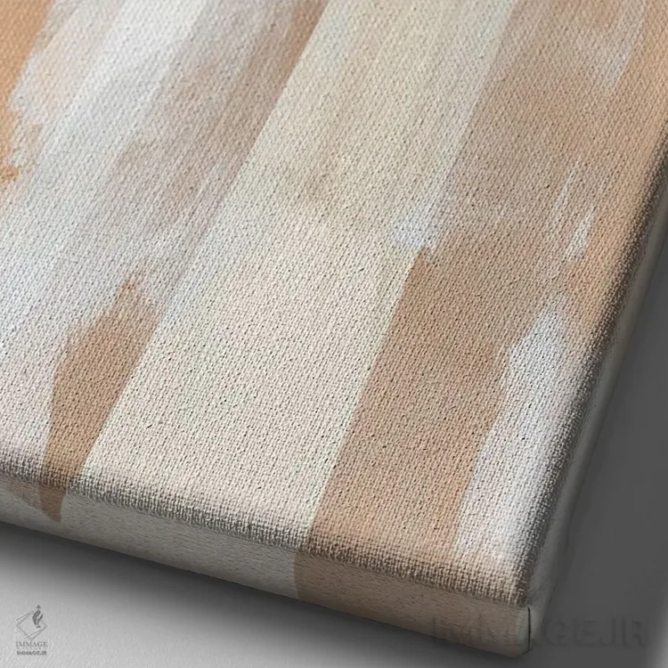 تابلو دکوراتیو جزیره گرمسیری با درختان نخل در مالدیو اثر یان بکه - نمای نزدیک بافت بوم