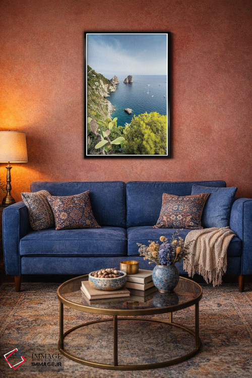 تابلو دکوراتیو Capri Island, Italy,صخره های فاراگلیونی از باغ های آگوستوس، جزی… اثر یان بکه - D5B