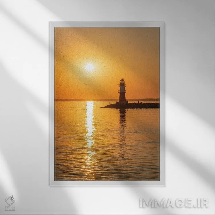 تابلو دکوراتیو Warnemünde, Rostock, Mecklenburg-Vorpommern, Germany,طلوع آفتاب… اثر یان بکه - نمای قابدار سفید
