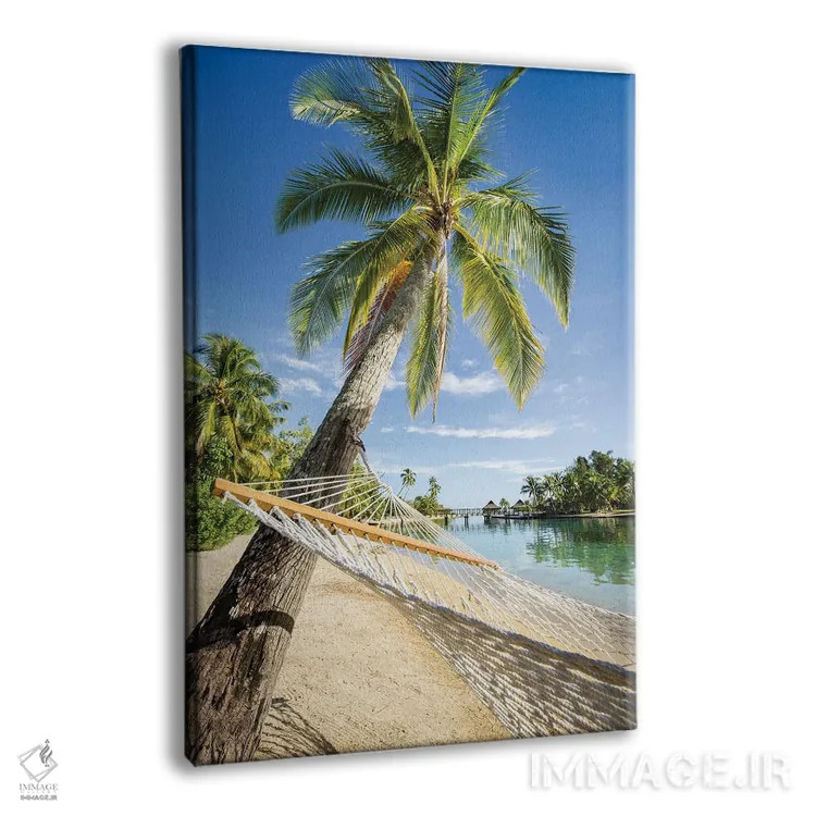 تابلو دکوراتیو French Polynesia,تعطیلات تابستانی در تخت آویز در جزیره گرمسیری… اثر یان بکه - نمای پرسپکتیو محصول