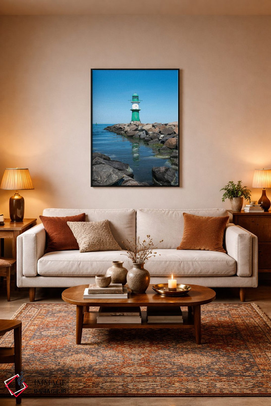تابلو دکوراتیو Warnemünde, Rostock, Mecklenburg-Vorpommern, Germany,فانوس دریا… اثر یان بکه - D5B