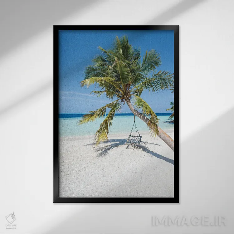 تابلو دکوراتیو Maldives,تعطیلات تابستانی در ساحل مالدیو اثر یان بکه - نمای قابدار مشکی