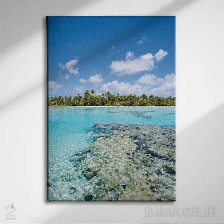 تابلو دکوراتیو Fakarava Atoll, French Polynesia,تالاب آبی، آتول فاکاراوا، پلی… اثر یان بکه - نمای روبهرو روی دیوار