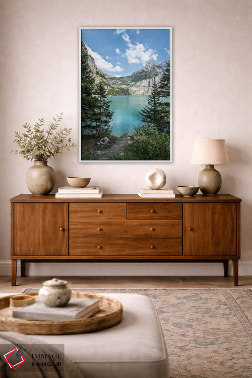 تابلو دکوراتیو دریاچه اوشینن در کوه های آلپ سوئیس اثر یان بکه - D2W