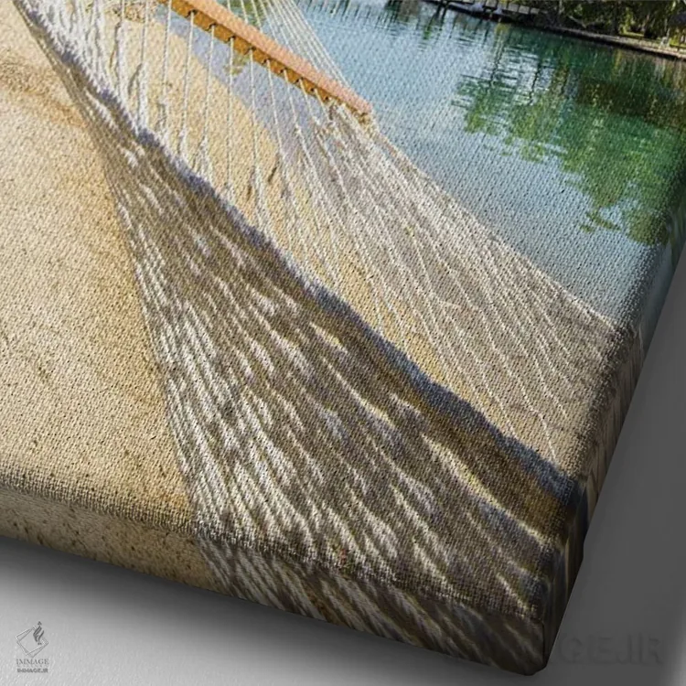 تابلو دکوراتیو French Polynesia,تعطیلات تابستانی در تخت آویز در جزیره گرمسیری… اثر یان بکه - نمای نزدیک بافت بوم