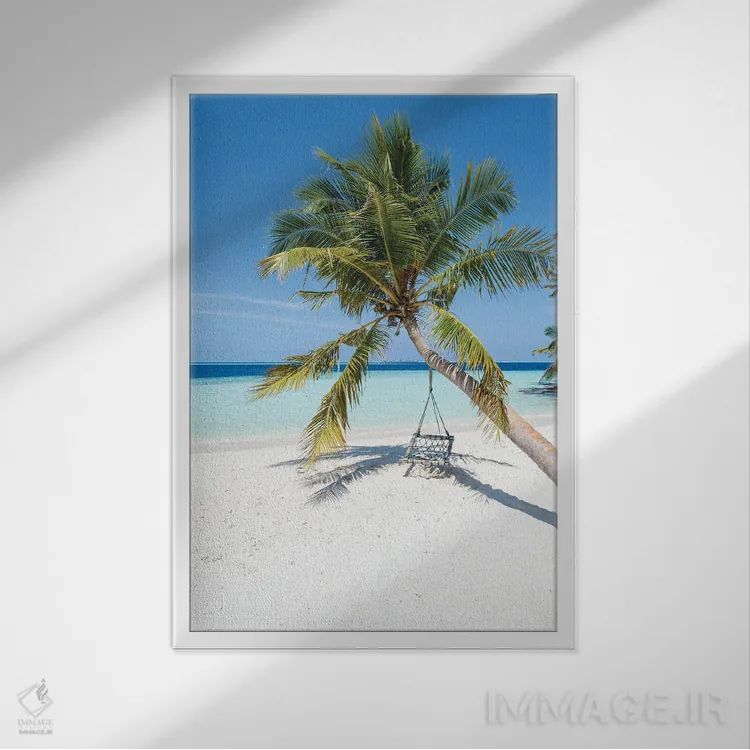 تابلو دکوراتیو Maldives,تعطیلات تابستانی در ساحل مالدیو اثر یان بکه - نمای قابدار سفید