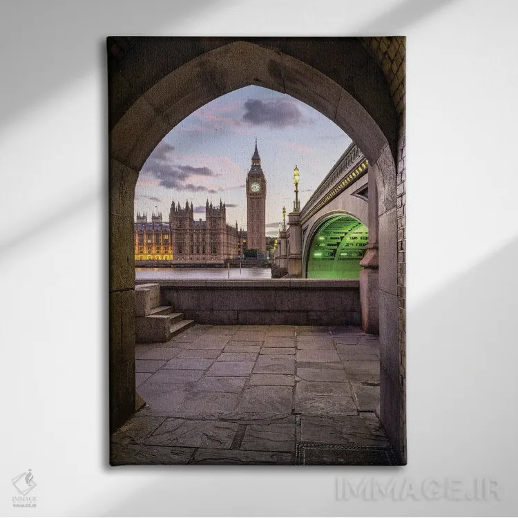 تابلو دکوراتیو London, Great Britain,برج بیگ بن و پل وست مینستر در هنگام غروب… اثر یان بکه - نمای روبهرو روی دیوار