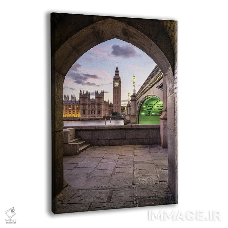 تابلو دکوراتیو London, Great Britain,برج بیگ بن و پل وست مینستر در هنگام غروب… اثر یان بکه - نمای پرسپکتیو محصول