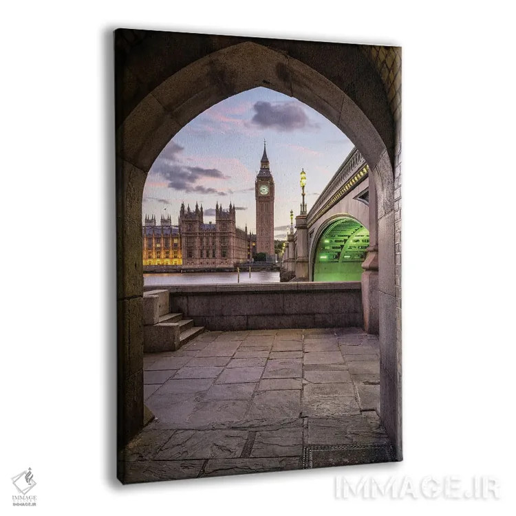 تابلو دکوراتیو London, Great Britain,برج بیگ بن و پل وست مینستر در هنگام غروب… اثر یان بکه - نمای پرسپکتیو محصول