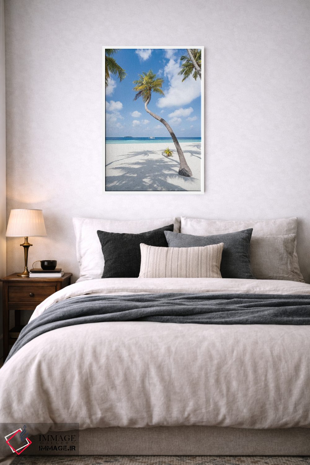 تابلو دکوراتیو Maldives,درخت نخل در ساحل، مالدیو اثر یان بکه - D5W