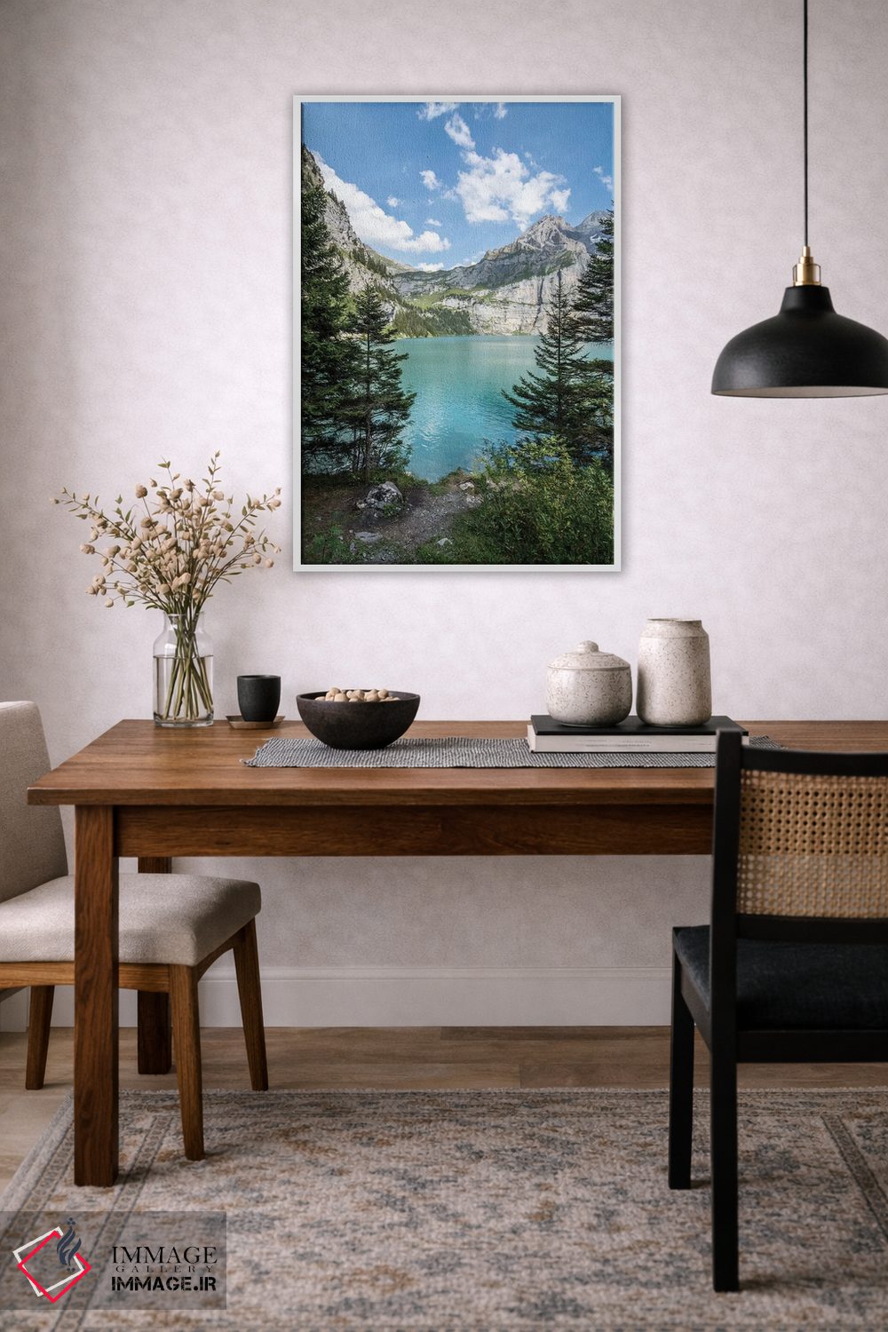 تابلو دکوراتیو دریاچه اوشینن در کوه های آلپ سوئیس اثر یان بکه - D3W